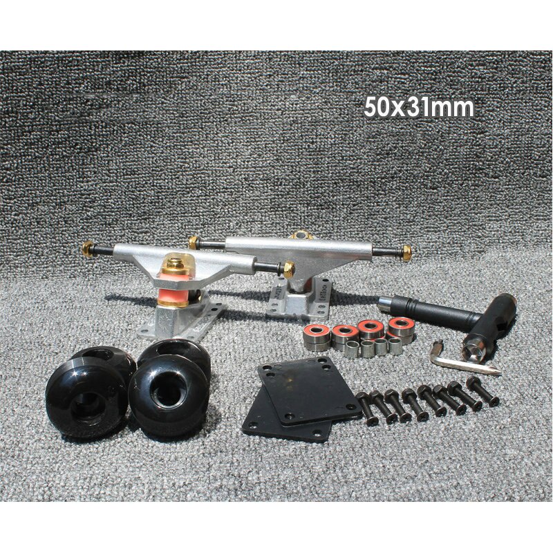 Set Aksesoris Skateboard / Truk / Fishboard Profesional Kombinasi Roda Elastisitas Tinggi