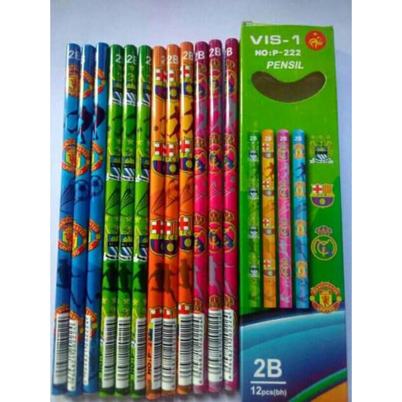 

pensil 2b motif club bola 1lusin(12pcs)