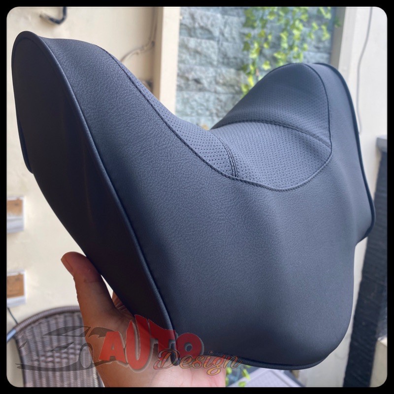 Headrest Bantal Leher Mobil Kain Kulit Memory Foam Berkualitas