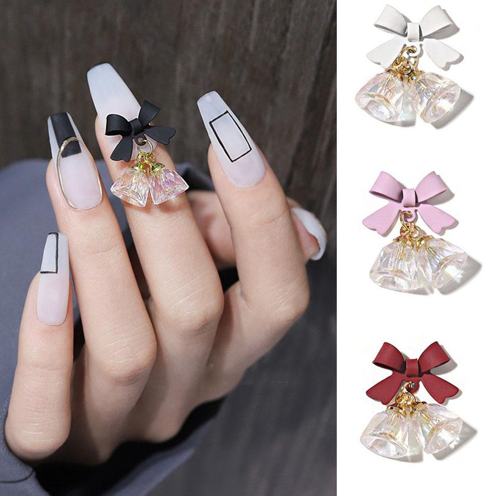 Mxbeauty Perhiasan Nail Art Halus Mewah Mengkilap 3D Bownot Nail Rhinestones