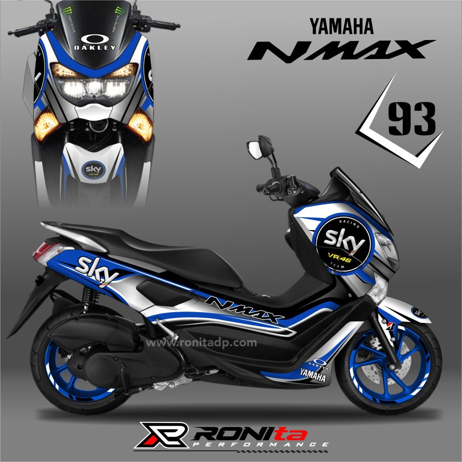 decal nmax new SKY PUTIH sticker fullbody nmax grafis custom