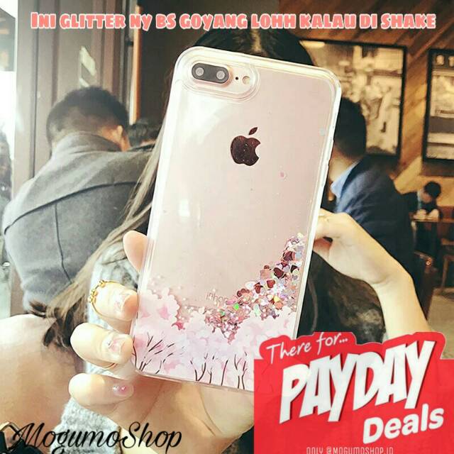GLITTER SAKURA IPHONE CASE CASING IPHONE 6 6S 7 7S 8 8S 6 PLUS 7 PLUS 8 PLUS 8S PLUS X XS XR XS MAX