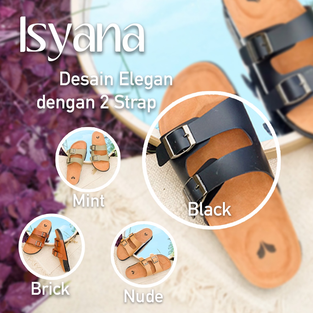 Alivelovearts Isyana Sandal Gunung Two Strap Sendal Flat Selop Unisex