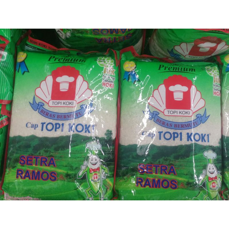 Jual Promo Beras 5Kg Topi Koki Dan Hoki Beras 5Kg | Shopee Indonesia