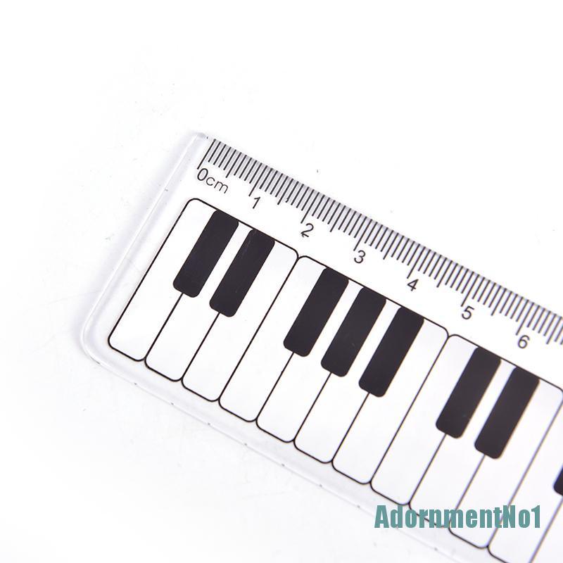 (AdornmentNo1) Penggaris Keyboard Piano 15cm 6in Warna Hitam + Putih