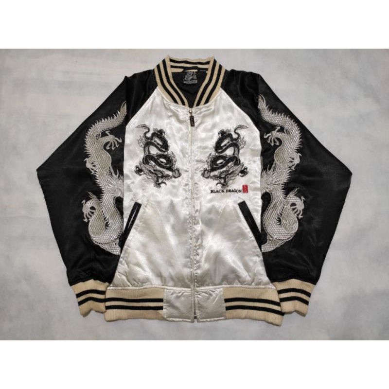 Jacket Sukajan Dog Town Black Dragon Size L