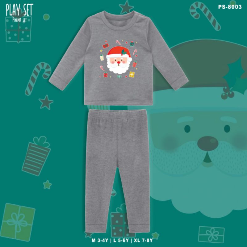 PIYAMA NATAL SANTA CLAUS ANAK-ANAK (UNISEX)/BAJU TIDUR ANAK NATAL SANTA CLAUS