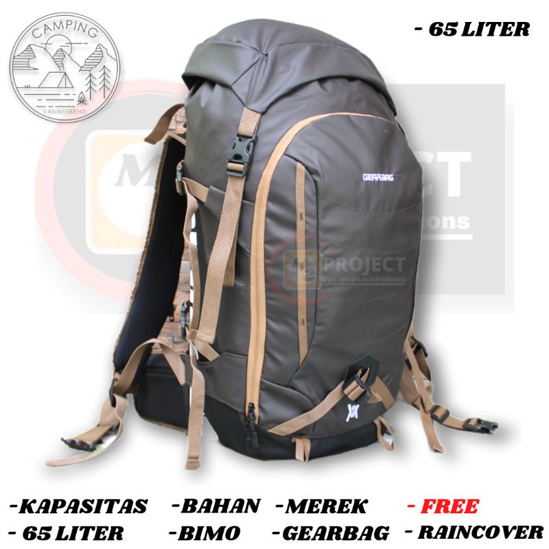 Tas Gunung 65 Liter Backpack Mudik Traveling Adventure Hiking Carrier Gunung