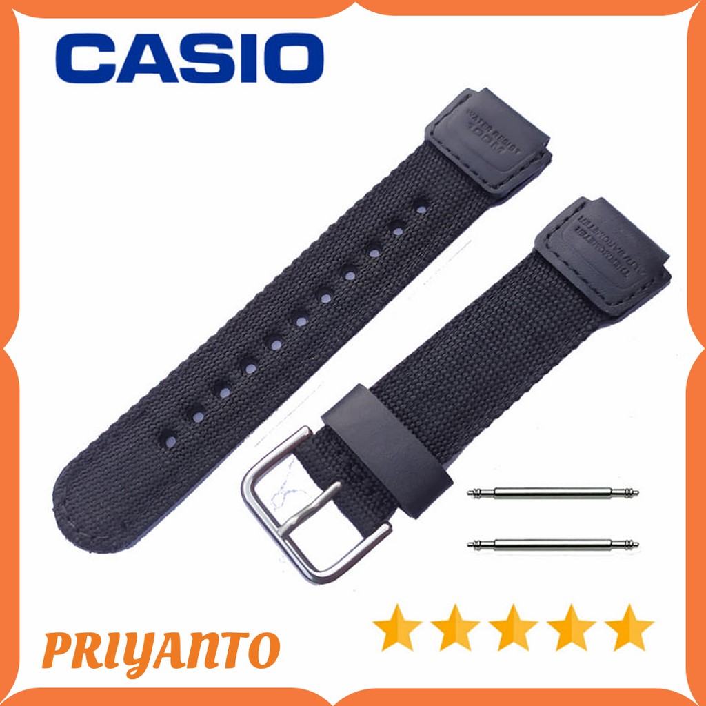 StrapTali jam Tangan Nylon Canvas Kanvas Casio AE-1200 AE-1300 Original OEM Free Pen