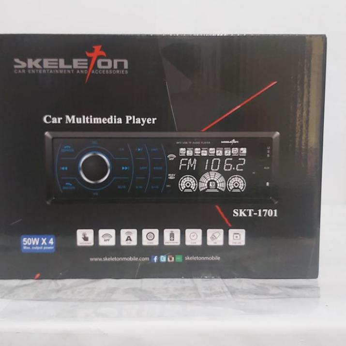 Premium Single Din Skeleton SKT 1701 Bluetooth tape mobil USB Layar Besar .,