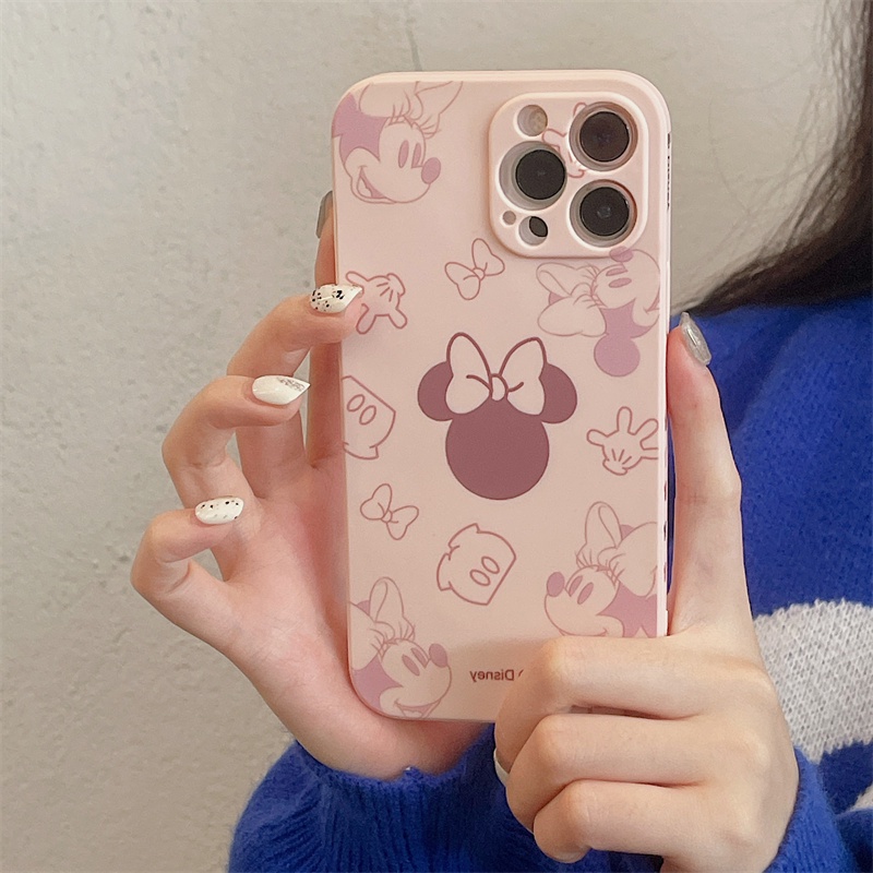 Liquid silicone Mickey casing iphone 13 12 11 pro X Xs max 7 8 plus SE2020 Disney case iphone couple