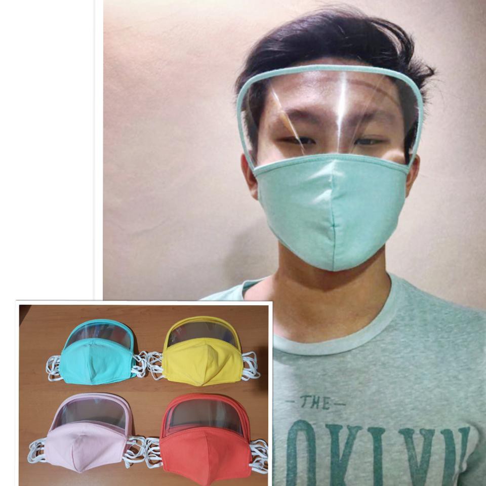 Masker Kain + Mika + Face / Eye Shield Cotton 100% Non Medis Sensi Mask (MIKA)