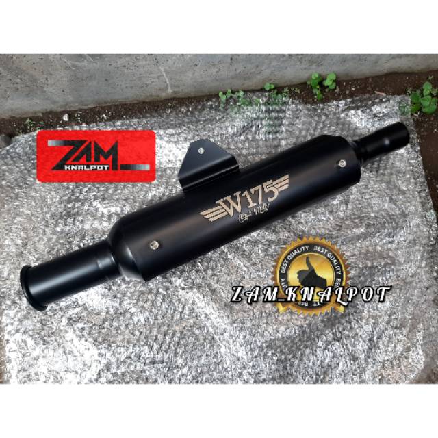 Knalpot Kawasaki W175 Estrella Stainless Japan Standar Racing Black Doff Silincer Only