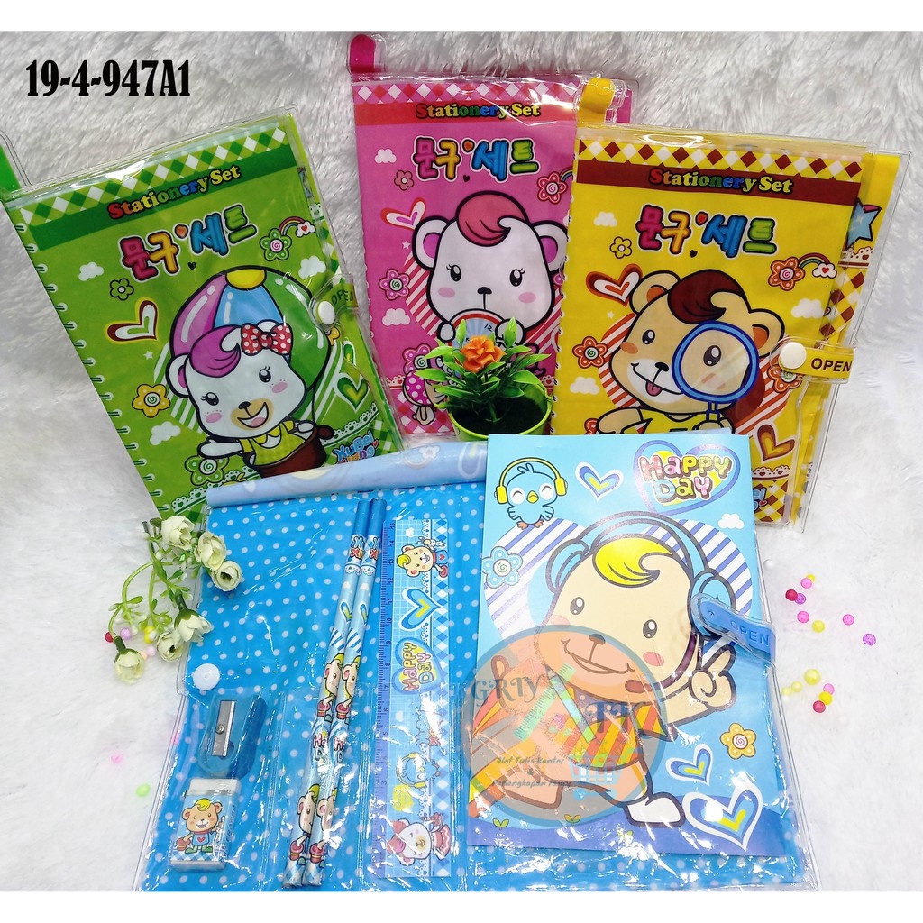 

Paket Stationery Alat Tulis Study set karakter Boneka Lucu Warna Souvenir Ulang Tahun Anak