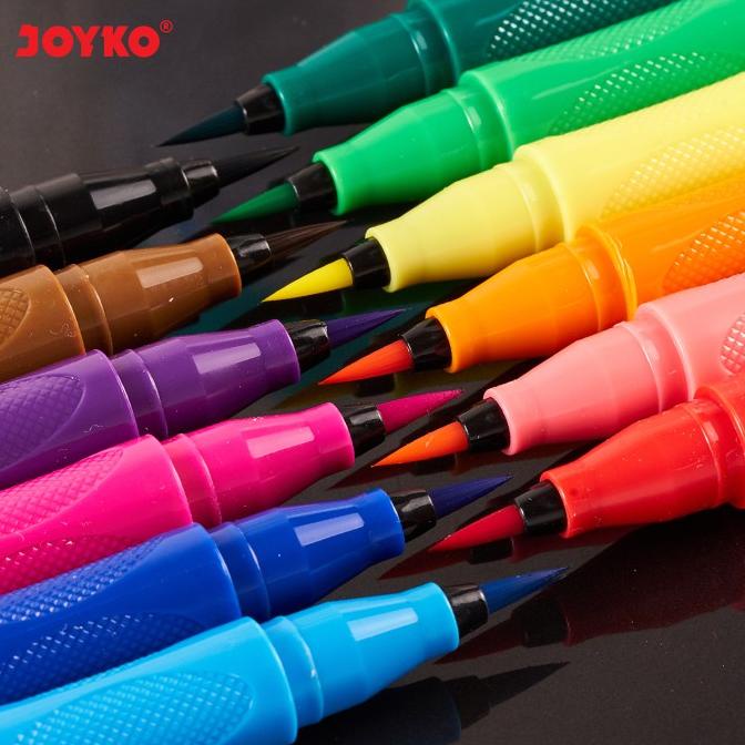 

[[COD]] Joyko 12 Color Brush Pen / Pena Kuas Warna CLP-08 KOMPLIT Kode 234