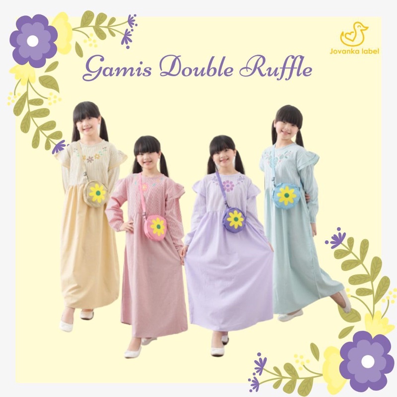 GAMIS DOUBLE RUFFLE JOVANKA LABEL SIZE 2/4/6/8/10 TAHUN