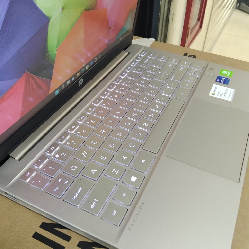 LAPTOP LEPTOP EDITING GAMING DESAIN programmer hp pavilion 14-dv0068tx core i7 corei7 gen11 SSD 512 gb 512GB RAM 16GB 16 ram16g VGA MX450 2GB-Gold BEKLIT BACKLIT Backlight