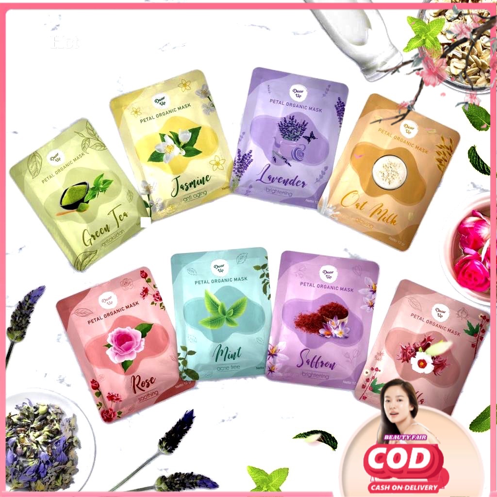 [BF] [TERMURAH SESHOPEE] DEAR UP PETAL MASK 10GR ORGANIC 100% BPOM KEMASAN PABRIK MASKER WAJAH 10 GR