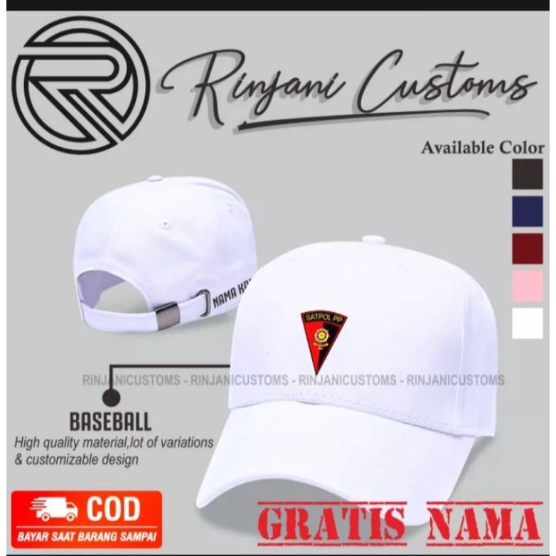 TOPI SATPOL PP TOPI BASEBALL SATPOL PP GRATIS NAMA BISA BAYAR COD