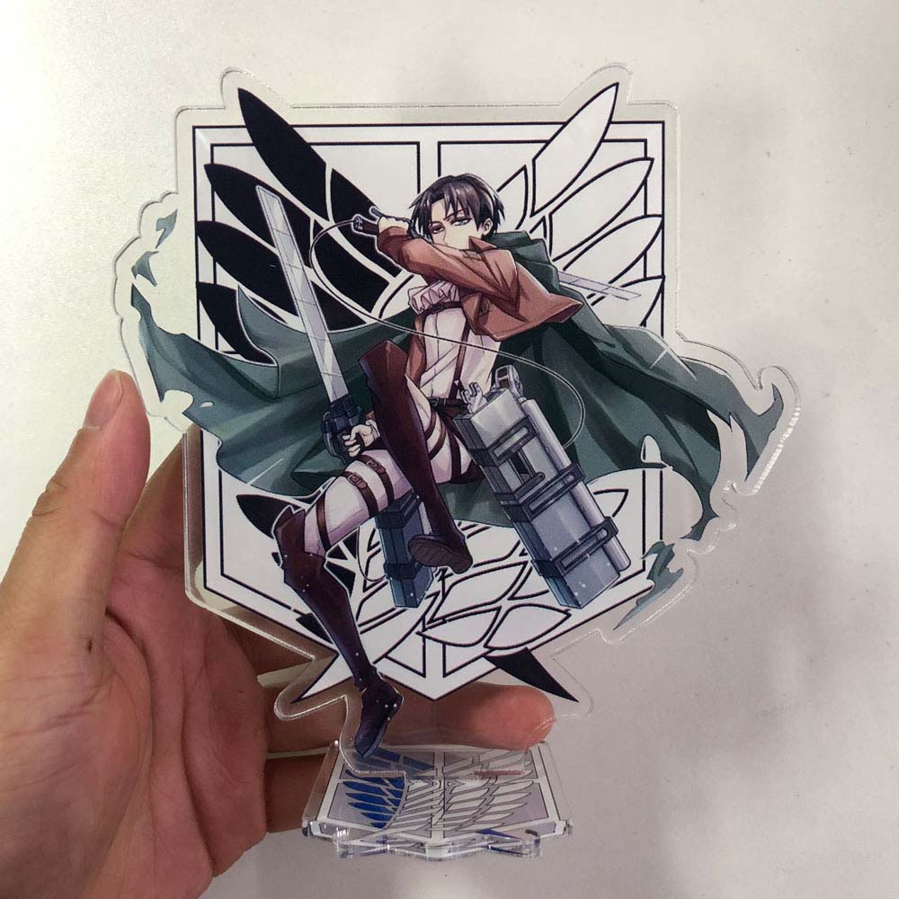 Needway  Cute Desktop Decoration DIY Desktop Standing Card Attack on Titan Model Toy Acrylic Stand Levi Ackerman Figure Decoration Shingeki no Kyojin Eren Jaeger Figure Model Plate