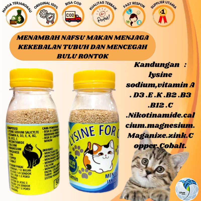 PENGGEMUK KUCING ANJING LYSINE VITAMIN PLUS PENGGEMUK