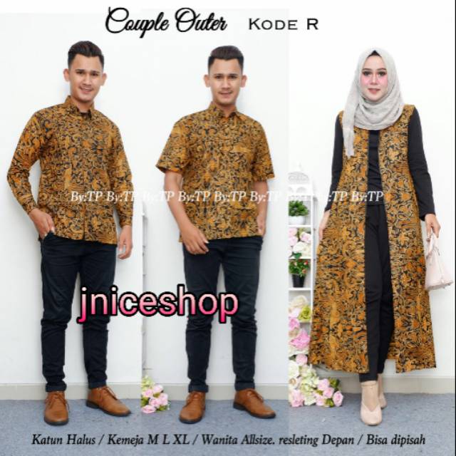 Outer Batik.Cardigan Rompi Panjang