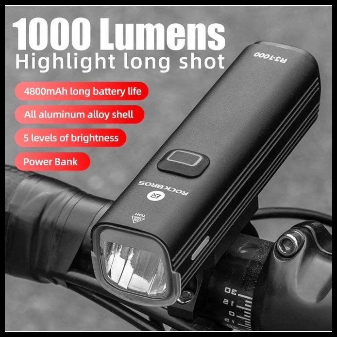 Sale Rockbros Lampu Depan R3-1000 Lumens 200M Long Shot