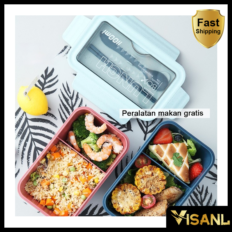 Kotak Makan Lunchbox Gandum Lunchbox Sekat / Kotak Bekal Makan Gandum