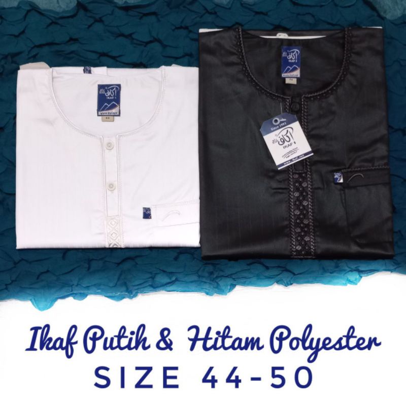 jubah ikaf hitam /putih remaja 44-50