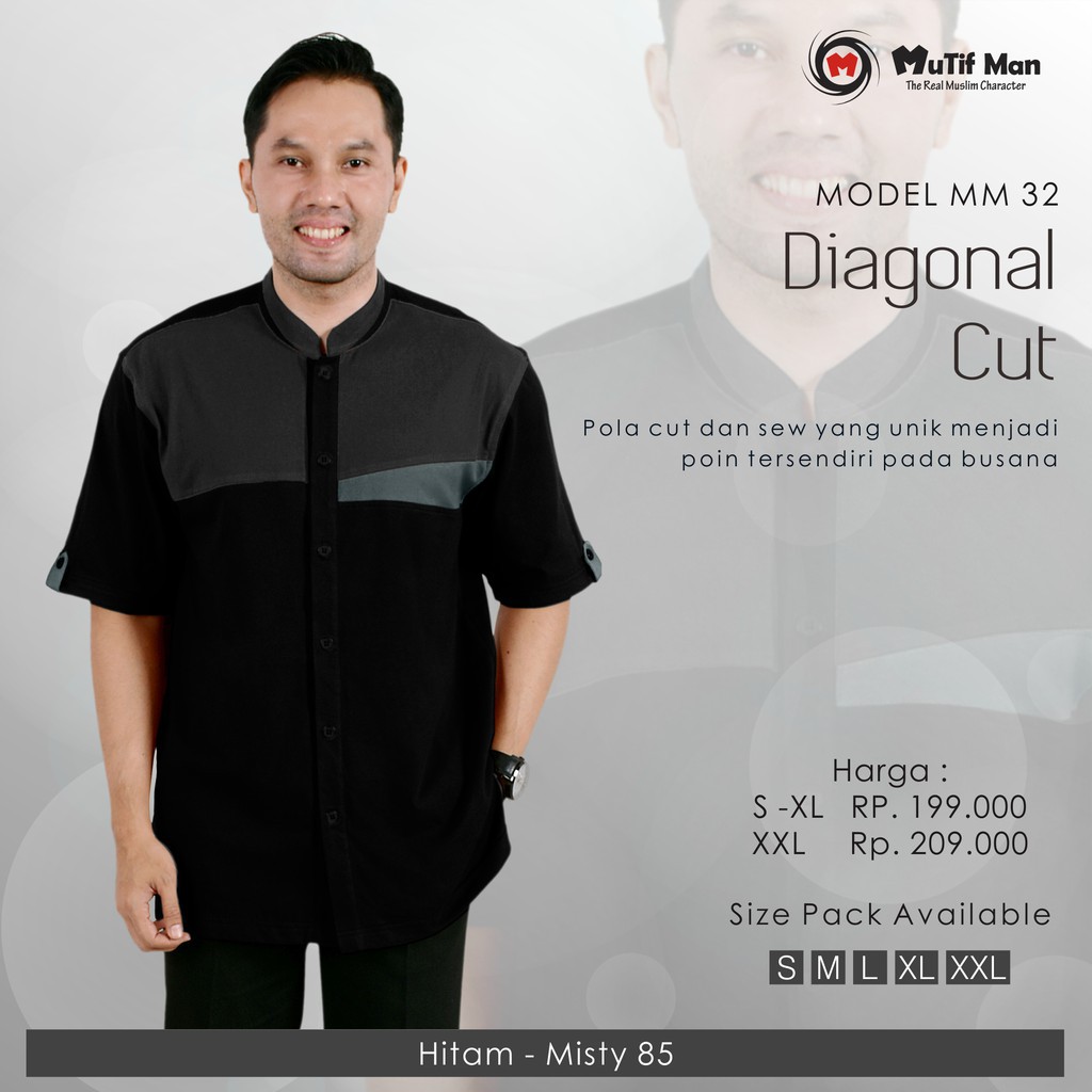 MUTIF MAN MM32 HITAM SIZE S