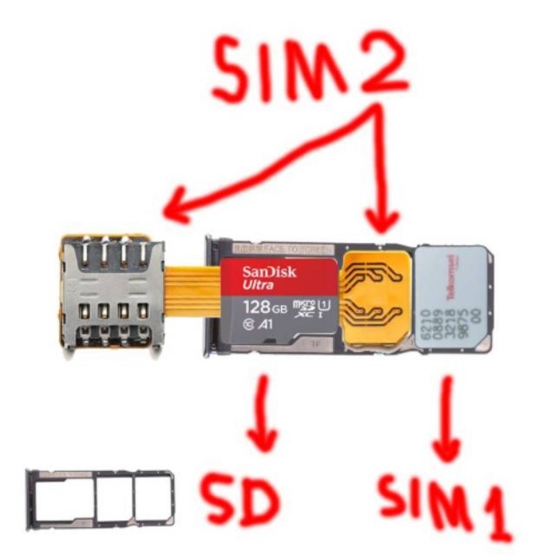 Dual simcard adapter Hybrid/Sim card Extender MicroSd Card converter Dual Simcard microsd aktif