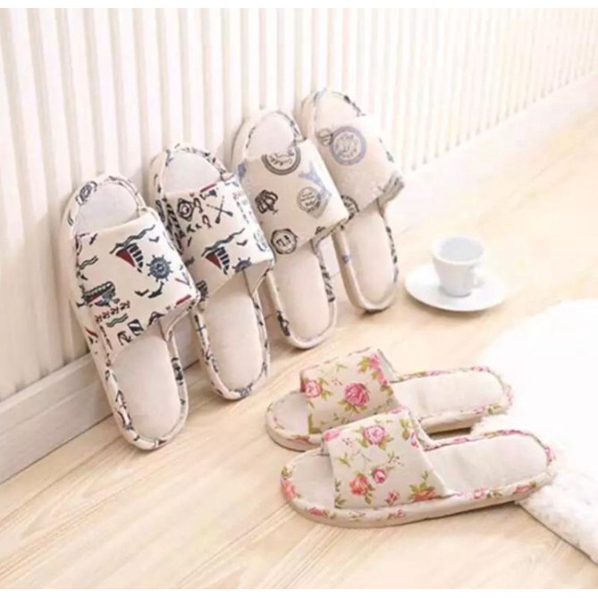 Sandal Rumah Hotel EMPUK Nyaman Modis Lembut Motif Gambar Slipper SP03