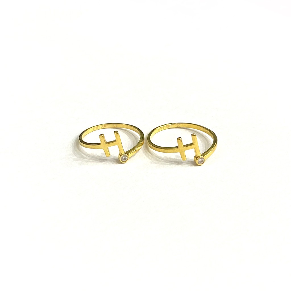 Cincin Silang Huruf H AD Cincin Emas Asli Kadar 700