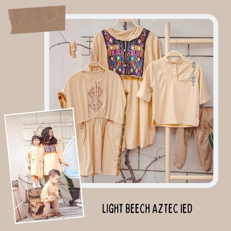 LIGHT BEECH AZTEC IED kaftan anak baju lebaran couple baju muslim keluarga baju anak erdans