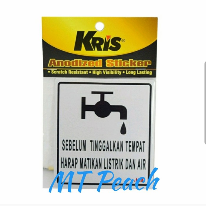 

KRIS STIKER HARAP MATIKAN LISTRIK DAN AIR SIGN LABEL ANODIZED STICKER MA17