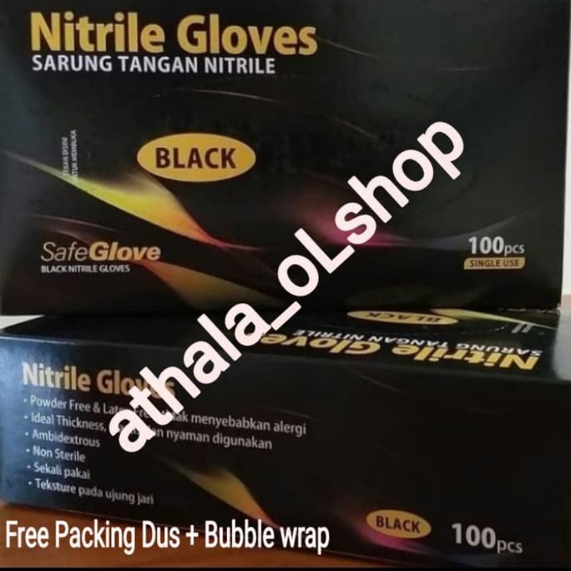 Nitrile examination gloves/safeglove nitrile
