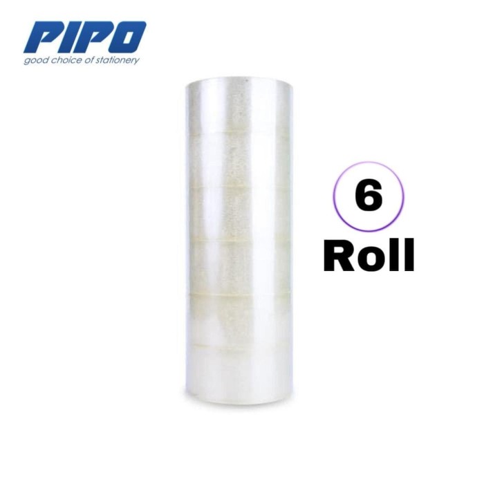 

perekat-pengikat- 6 pc pipo lakban murah kualitas bagus 60 yard 2 inch -pengikat-perekat.