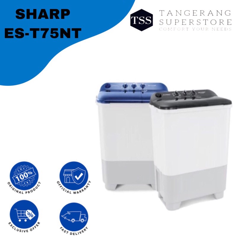 mesin cuci 2 tabung sharp Es-T75NT