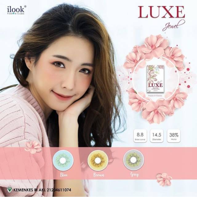 Softlens warna terang ukuran minus dan Normal Luxe Jewel