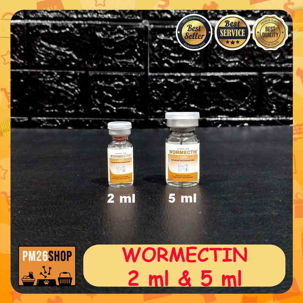 Wormectin Injeksi Obat Kutu Tungau Kudis Cacing Camplak Demodex Anjing Kucing