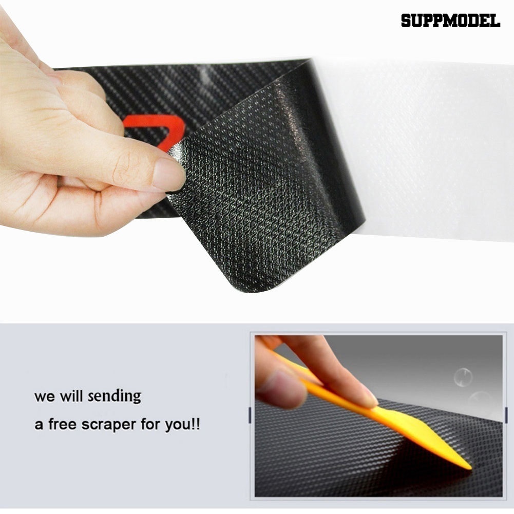 4pcs Stiker Pelindung Pintu Mobil 4D Bahan Carbon Fiber Anti Gores