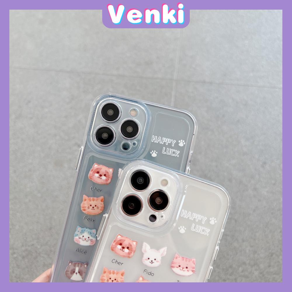 iPhone Case Silicone Soft Case Clear Case Thickened Shockproof Protection Camera Metal Button Cat Cute Compatible For iPhone 11 Pro Max 13 Pro Max 12 Pro Max 7Plus xr XS Max