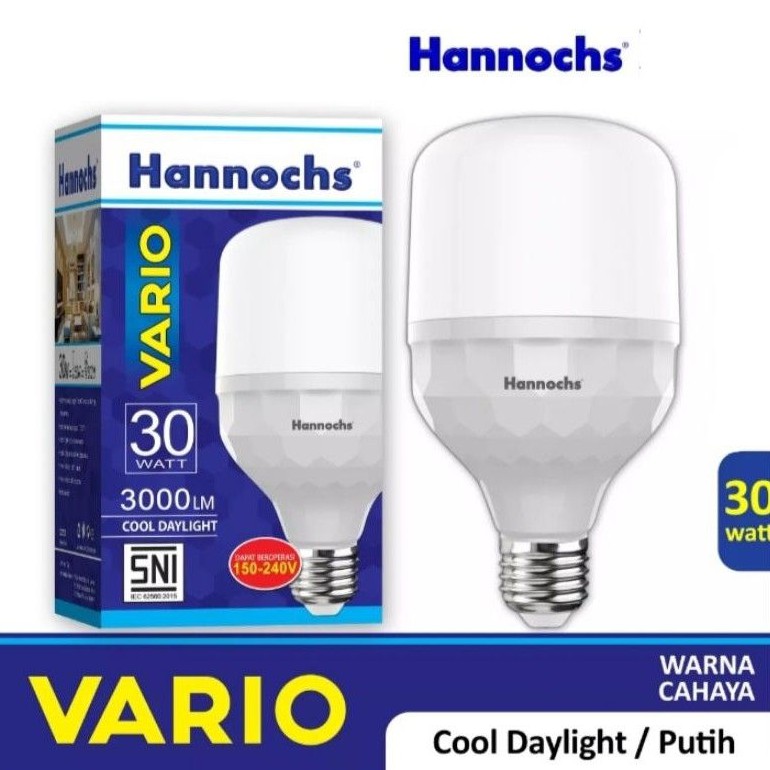 lampu led 30 watt putih Hannochs bohlam 30watt putih