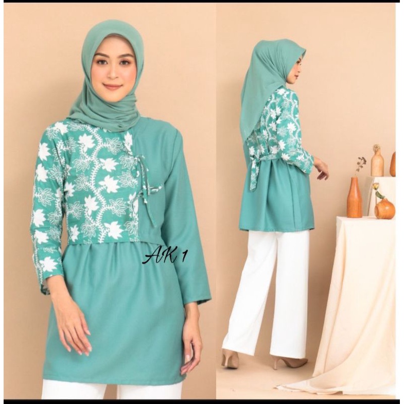tey-17 Batik Wanita ASJ SA HRB026 Kenogo Kemeja Tosca Pendek-Model 13