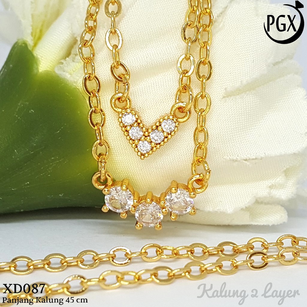 PGX Kalung Wanita Xuping Perhiasan Lapis Emas Aksesoris Fashion Premium - XD087