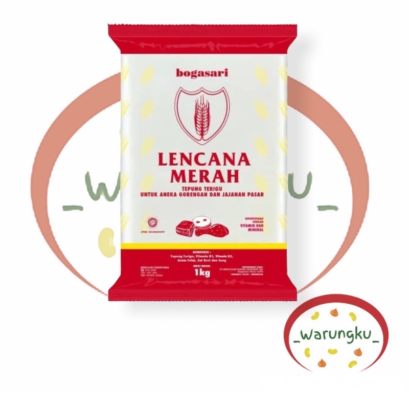 Terigu LENCANA MERAH 1kg Protein Rendah