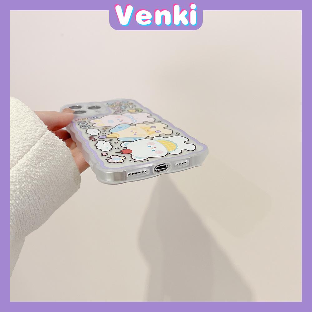 iPhone Case Silicone Soft Case Clear Case Wave Non-Slip Shockproof Camera Full Coverage Protection Purple Bear Cute For iPhone 13 Pro Max iPhone 12 Pro Max iPhone 11 iPhone 7 Plus
