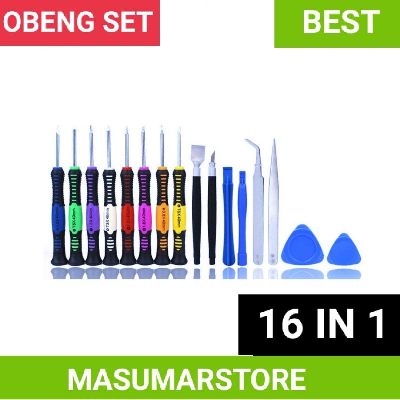 Obeng satu set obeng tools tolset lengkap alat pembuka hp alat servis dll Terlaris