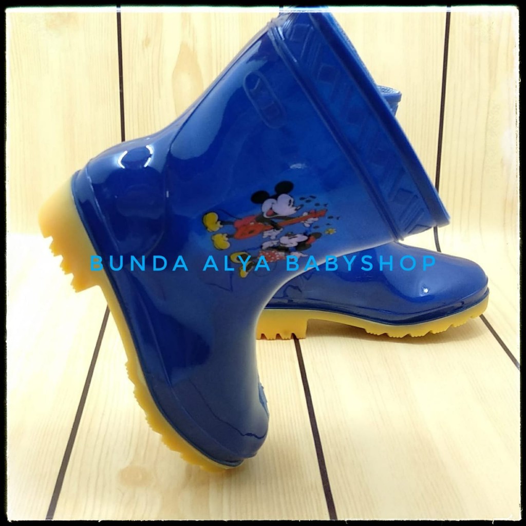 Sepatu Anak Laki BootsHujan Usia 2 3 Tahun Motif Kartun Lucu - Sepatu Anak Boot Hujan  Anti Air BIRU TUA Boots Hujan Anak