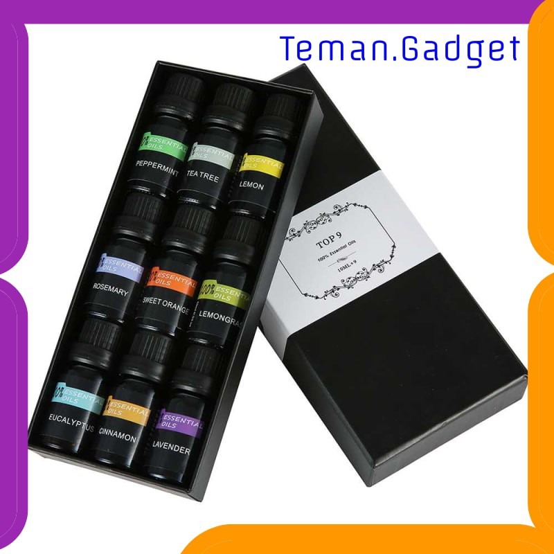 TG-CE005 Eighteen Pure Essential Oils Minyak Aromatherapy 10ml 9PCS - TOP9